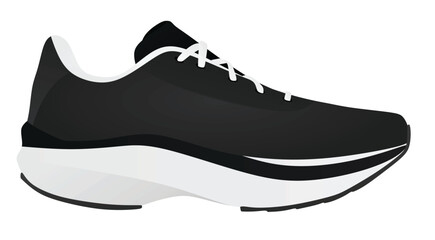Black  canvas sneaker. vector illustration - obrazy, fototapety, plakaty