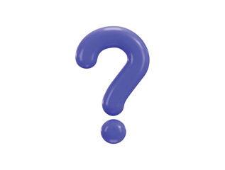 purple question mark icon 3d rendering vector illustration
