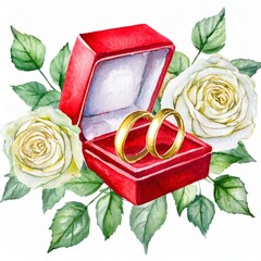 Obrączki ślubne i kwiaty ilustracja