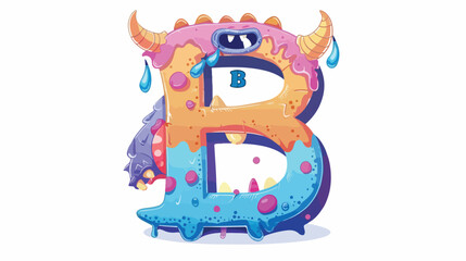 Monster alphabet symbol. Letter B of english alphabet