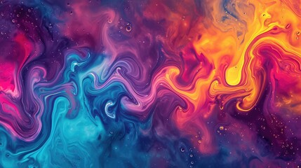 Fototapeta premium Background in the form of colorful liquid. Top view. AI generative.