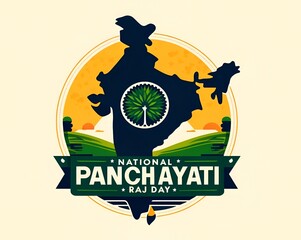 Modern banner for celebrating national panchayati raj day. - obrazy, fototapety, plakaty