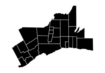 Naklejka premium Mapa negro de Toronto en fondo blanco.