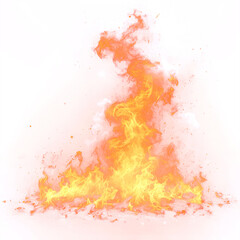 Realistic Fire Flame Effect isolated on transparent background