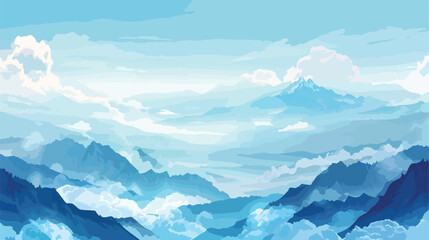 Page Design Template. Cartoon sky of blue cumulus clo