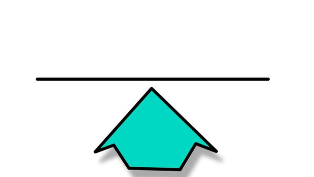 Below the straight line for inserting text or a logo, the colored arrows change.