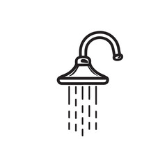 Shower head in cartoon, doodle style . Image for t-shirt, web, mobile apps and ui. Isolated 2d vector illustration in logo, icon, sketch style, Eps 10, black and white. AI Generative