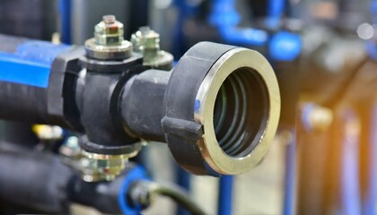 Fototapeta premium Close-up join pipe socket beautiful Blur background Join Pipe Socket Against Beautifully Blurred Background