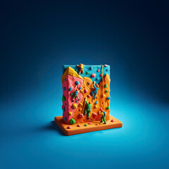 Obraz premium Sports climbers enjoying climbing on a rock wall made of clay
