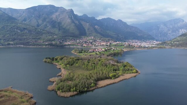 Landscape of Lake Annone and Isella Peninsula