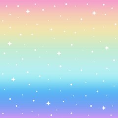 Unicorn background with rainbow sky fantasy. Colorful space galaxy.
