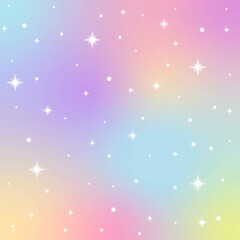 Unicorn background with rainbow sky fantasy. Colorful space galaxy.