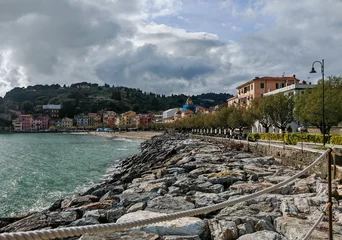 Foto op Canvas Coastline at the beautiful village San Terenzo, Liguria, Italy. © manola72