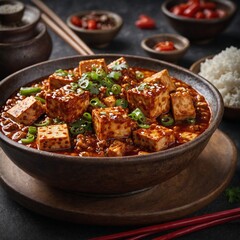 sichuan mapo tofu  - obrazy, fototapety, plakaty