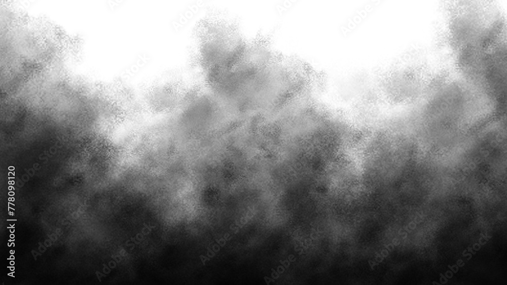 Wall mural black smoke cloud transparent background. dirty pollution toxic fog or smog. black fog, smoke, cloud