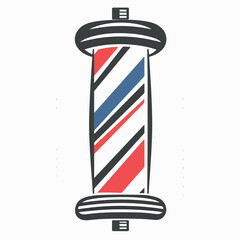 Barber shop pole in cartoon, doodle style. Image for t-shirt, web, mobile apps and ui. Isolated 2d vector illustration in logo, icon, sketch style, Eps 10. AI Generative