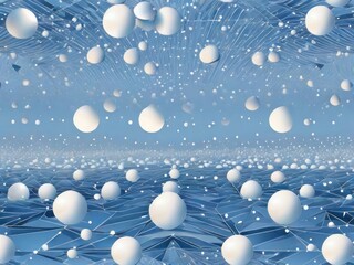 abstract background white balls,3d, glossy, concept, hover, elegant, group, illustration, art