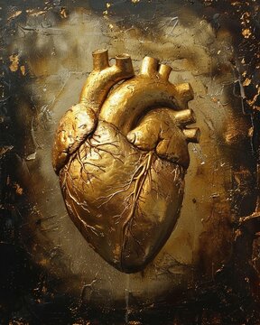 A heart made of gold, this conceptual piece explores themes of loves value and rarity