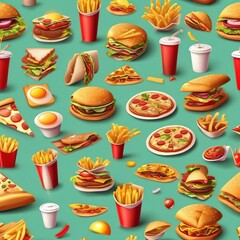 background, poster,food, fly, cheeseburger, lunch, unhealthy, taco, potato, meat, restaurant, fastfood