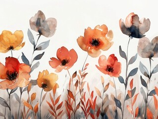 Elegant Minimalist Watercolor Floral Painting Emphasizing Simplicity in Floral Design