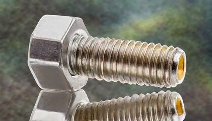 Close-up nut bolt transparent background Steel nut bolt Precision Engineering