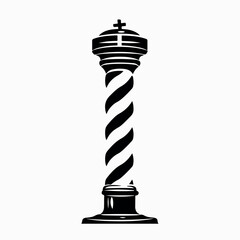 Barber shop pole in cartoon, doodle style. Image for t-shirt, web, mobile apps and ui. Isolated 2d vector illustration in logo, icon, sketch style, Eps 10. AI Generative - obrazy, fototapety, plakaty