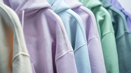 pastel colored hoodies in the colors
