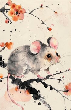 Zodiac mice are delicate, adorable, and painted in the manner of ancient Chinese calligraphy.