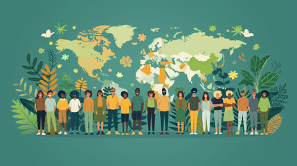 Eco friendly sustainable, People help take care and make this world a better place, climate change problem concepts. Vector design illustration.