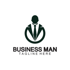 Businessman logo design vector icon illustration