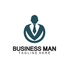 Businessman logo design vector icon illustration