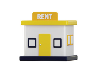 Home for rent icon 3d rendering vector illustration