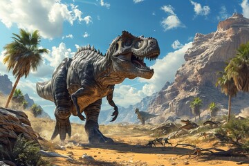 Obraz na płótnie Canvas Prehistoric Giants: Impressive Images of Ancient Dinosaurs