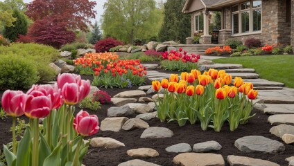 Fototapeta premium tulips in the park