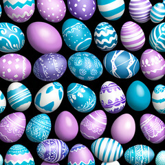 Fototapeta na wymiar easter eggs seamless pattern