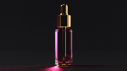 Fototapeta premium a pink gold cosmetic dropper bottle mockup