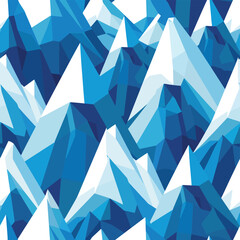 Vector Seamless Watercolor Pattern colorful Design background with mount snowflakes