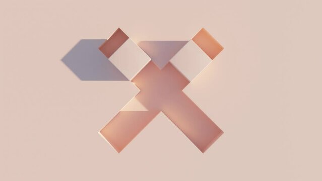 Abstract 3D Animation: Synchronized Peach-Toned Cubes Dancing in Grooves
