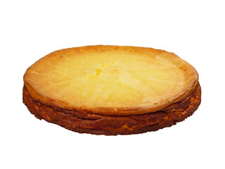 Cheesecake side view studio shot isolated on white background