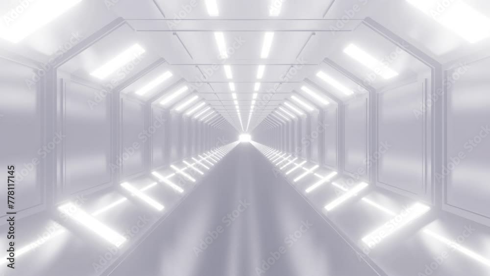 Wall mural abstract infinity 3d futuristic tunnel. set motion sci fi background in white, black, and color vers