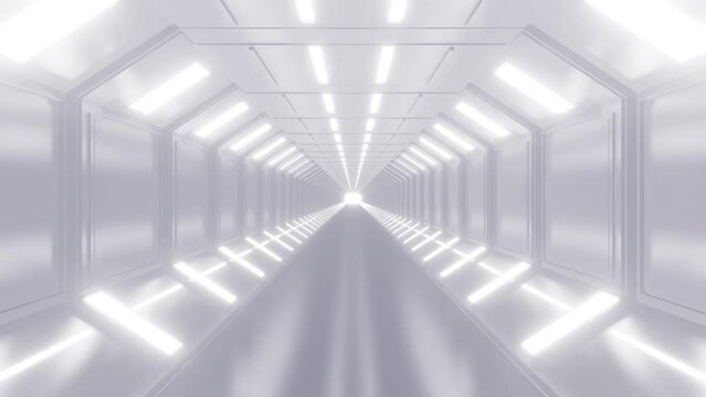 Abstract infinity 3d futuristic tunnel. Set motion sci fi background in white, black, and color version. Collection loop animation for game, music.