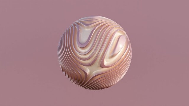 Abstract 3D motion graphic: Abstract Spherical Figure with Moving Folds on its Surface