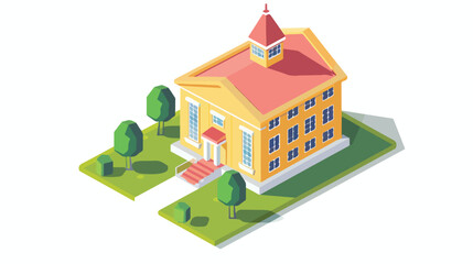 Isometric school on a white background flat vector isolated