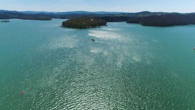 View Of The Solina Lake Bieszczady Aerial Poland
