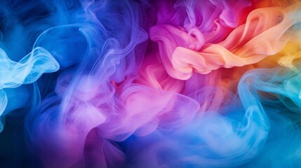 Abstract swirls of colored smoke at a wedding party