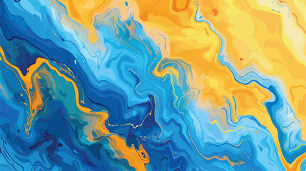 Light Blue Yellow vector background with lava shapes.