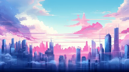 Fototapeta premium An undefined, minimalist cityscape with a futuristic vibe
