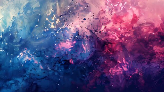 Abstract watercolor background. Blue, pink and purple colors. Hand-drawn illustration.