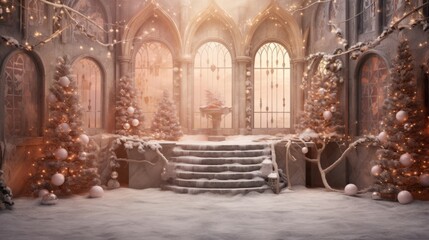Fototapeta premium Magic of christmas with this enchanting backdrop