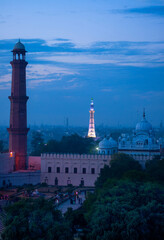 Naklejka premium Beautiful old city of Pakistan, Lahore fort, historical palce